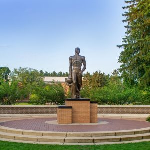 Sparty on the campus of MSU. The Pistons will play a preseason game against the Phoenix Suns at Michigan State's Breslin Center on Tuesday, Oct. 8.