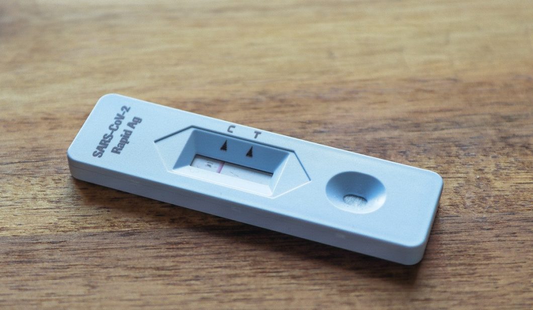 Photo of an at-home COVID-19 test