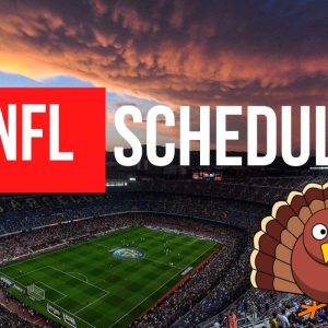 Thanksgiving weekend schedule for NFL football graphic