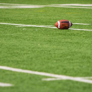 A football in the NFL.
