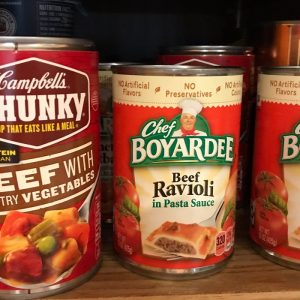 Soup and food cans