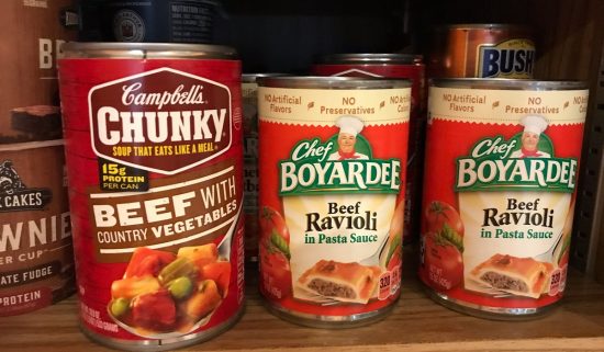 Soup and food cans